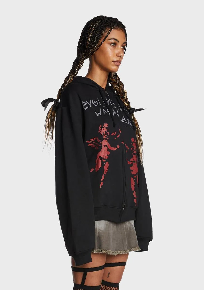 Red Angel Zip Up Hoodie sold by Dolls Kill product image thumbnail 3