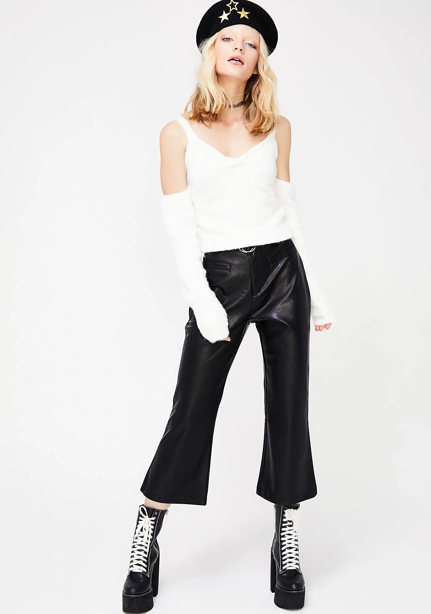 Too Fly Cold Shoulder Sweater sold by Dolls Kill product image thumbnail 3