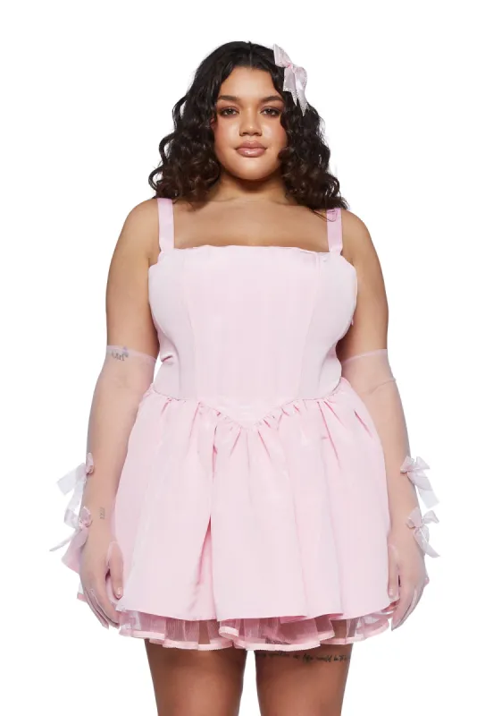 Plus Magic Moves Corset Dress- Light Pink sold by Dolls Kill