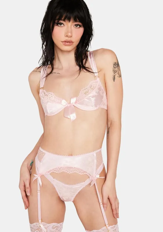 For Ur Enjoyment Lingerie Set - Pink sold by Dolls Kill