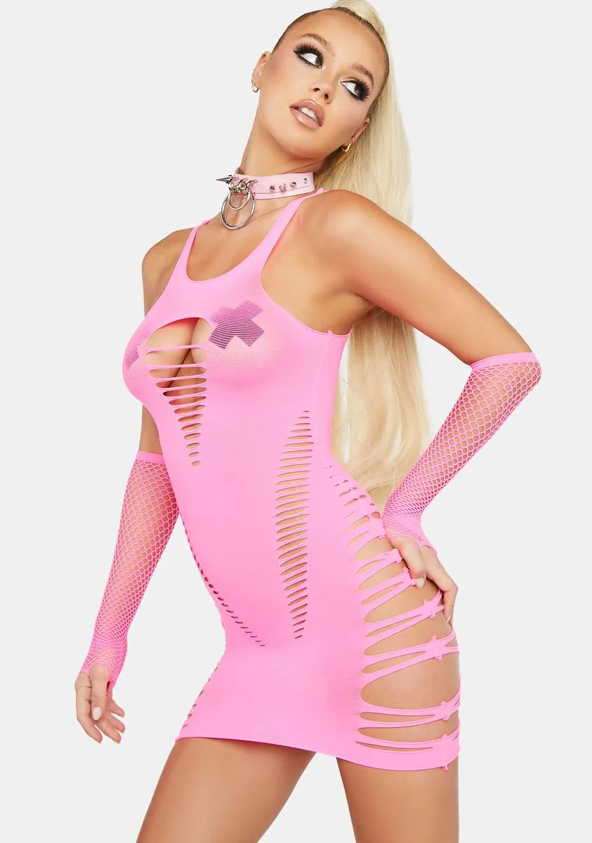 Bubblegum Back 2 Basixxx Mini Dress sold by Dolls Kill product image thumbnail 2
