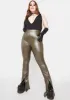 Plus Olive I'm Pumped Up Vegan Leather Pants sold by Dolls Kill