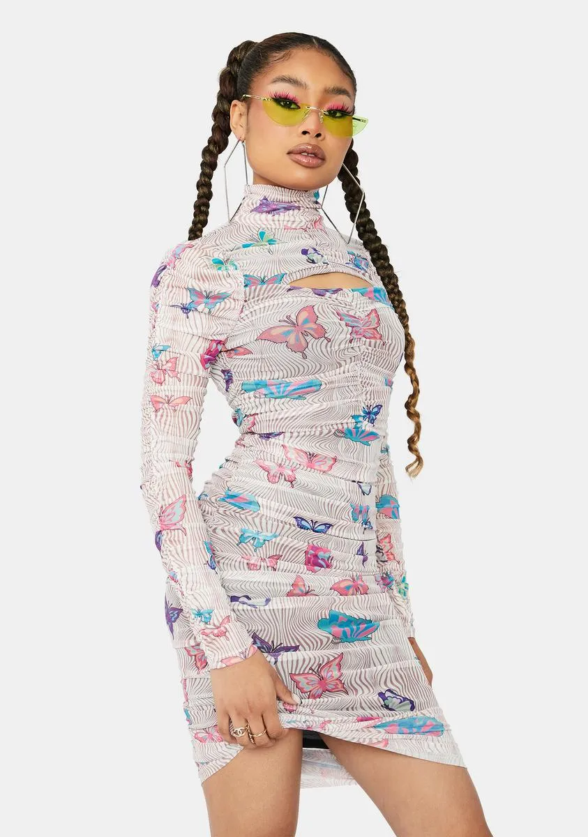 Trippin' Butterflies Mesh Midi Dress sold by Dolls Kill product image thumbnail 2