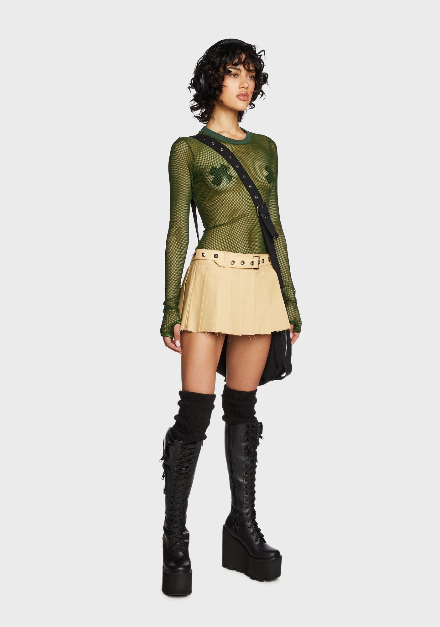 The Potential Micro Mini Skirt - Beige sold by Dolls Kill product image thumbnail 4