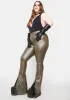 Plus Olive I'm Pumped Up Vegan Leather Pants sold by Dolls Kill