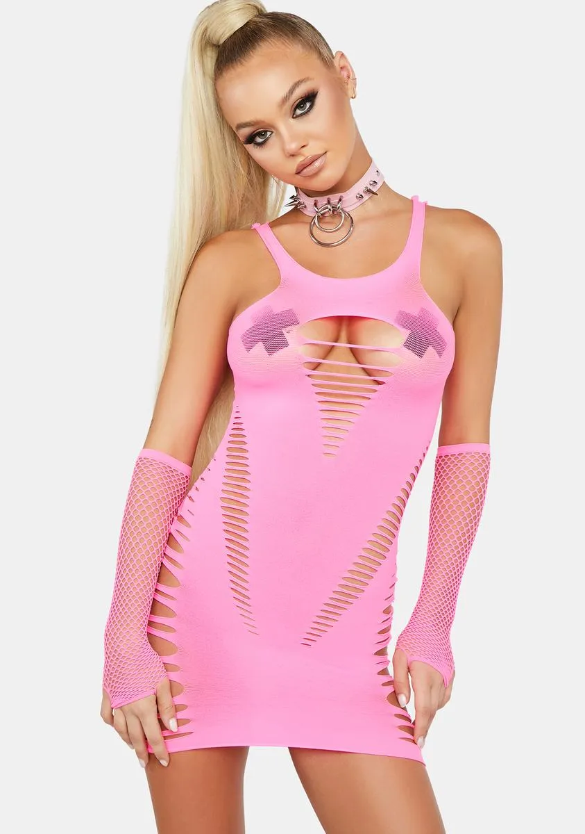 Bubblegum Back 2 Basixxx Mini Dress sold by Dolls Kill