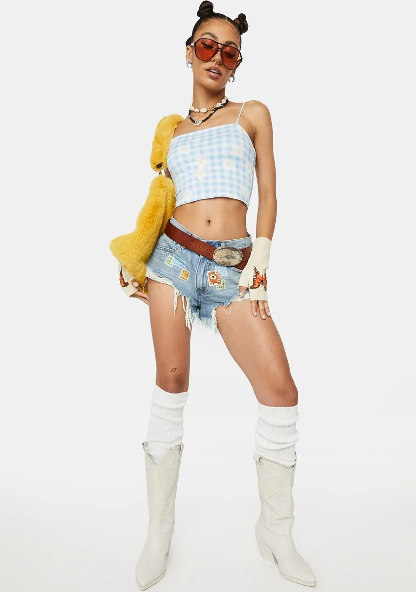 Cornflower Get Your Fix Crop Top sold by Dolls Kill product image thumbnail 3