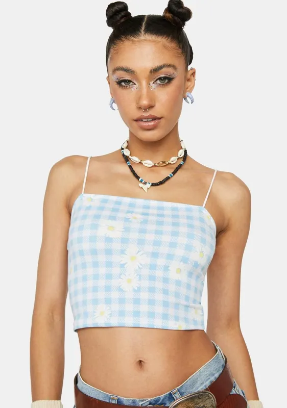 Cornflower Get Your Fix Crop Top sold by Dolls Kill