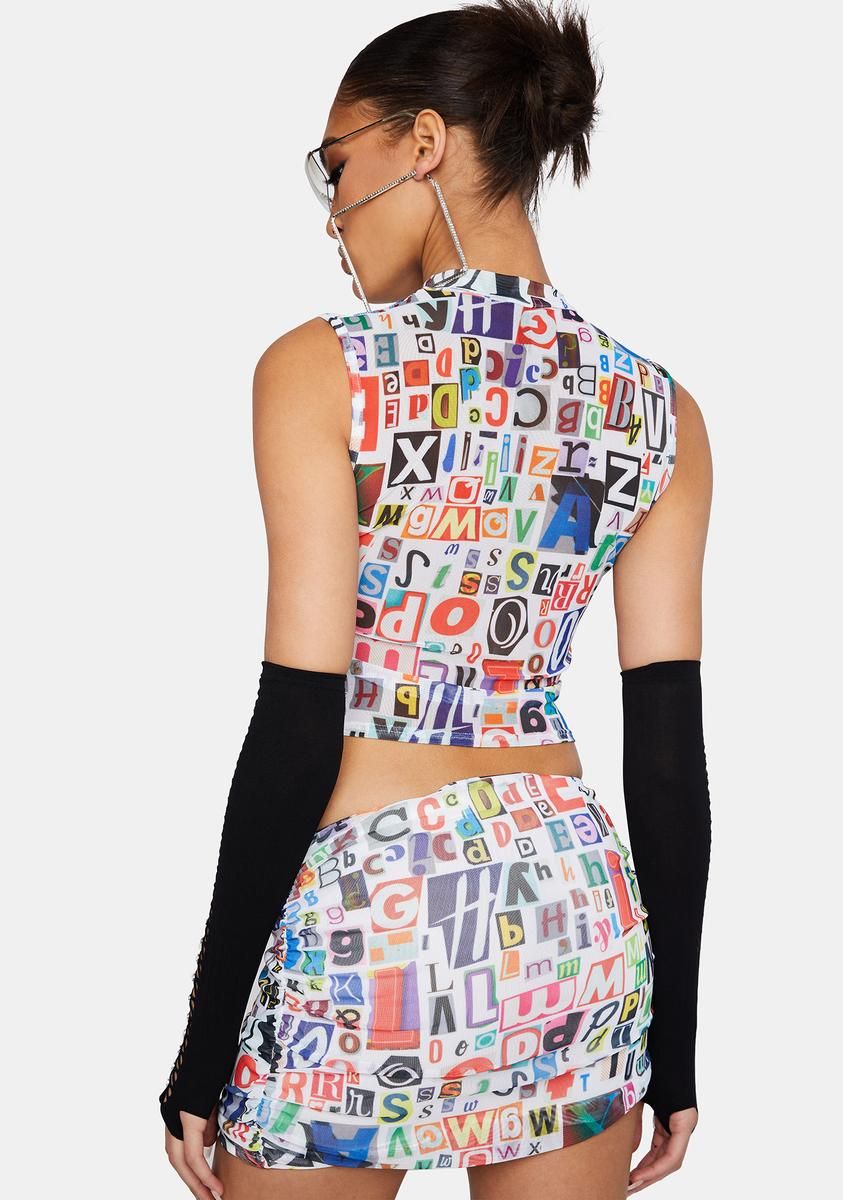 Breaking News Mesh Mini Skirt sold by Dolls Kill product image thumbnail 4