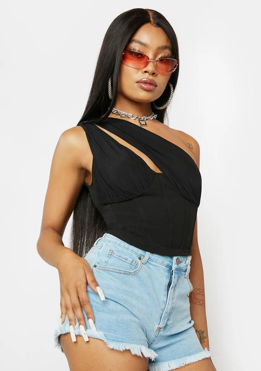 News To Me One Shoulder Crop Top sold by Dolls Kill product image thumbnail 2