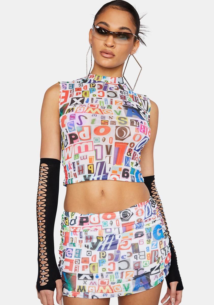 Breaking News Mesh Mini Skirt sold by Dolls Kill product image thumbnail 2