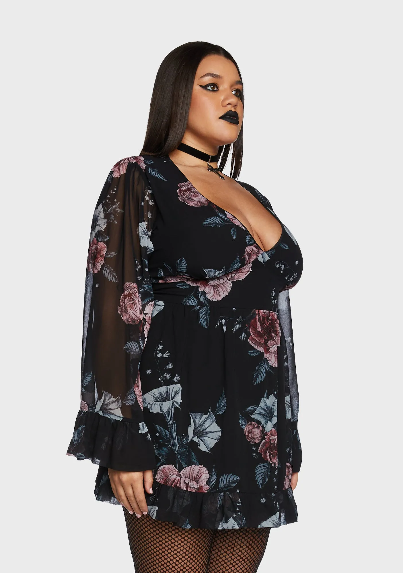 Plus Dreams Unwind Bell Sleeve Dress sold by Dolls Kill product image thumbnail 4