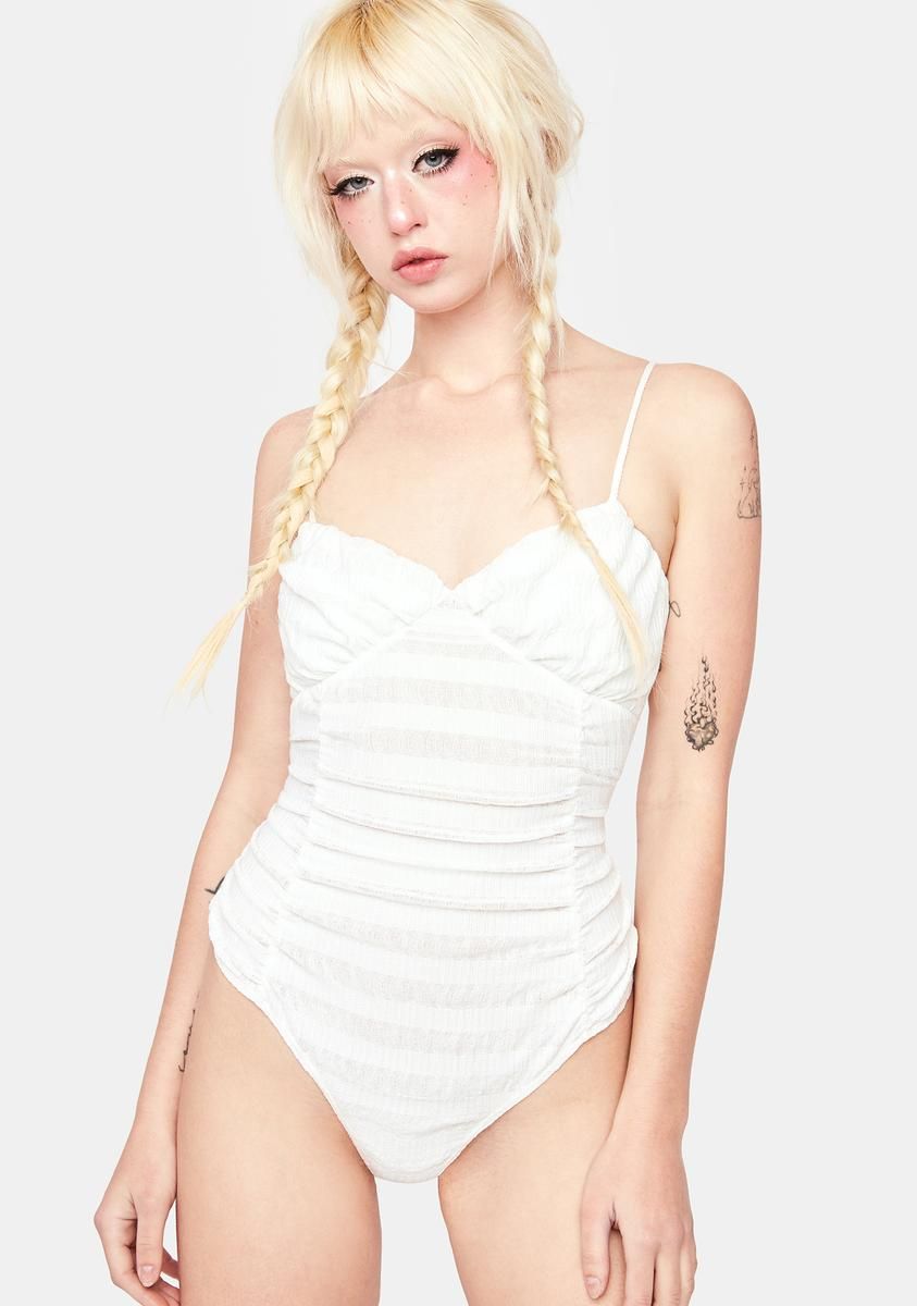 Lay With Me Ruched Bodysuit sold by Dolls Kill