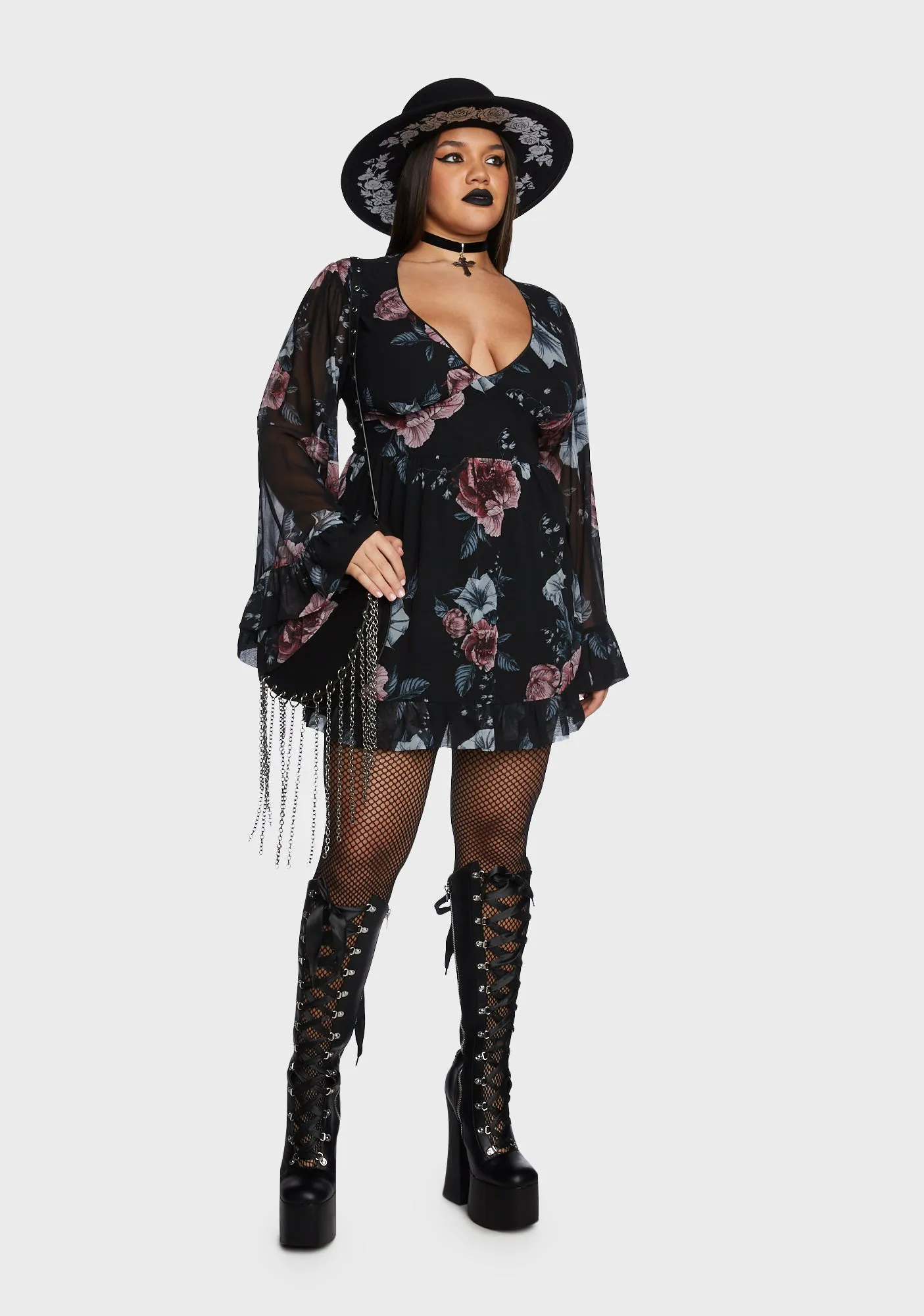 Plus Dreams Unwind Bell Sleeve Dress sold by Dolls Kill product image thumbnail 3