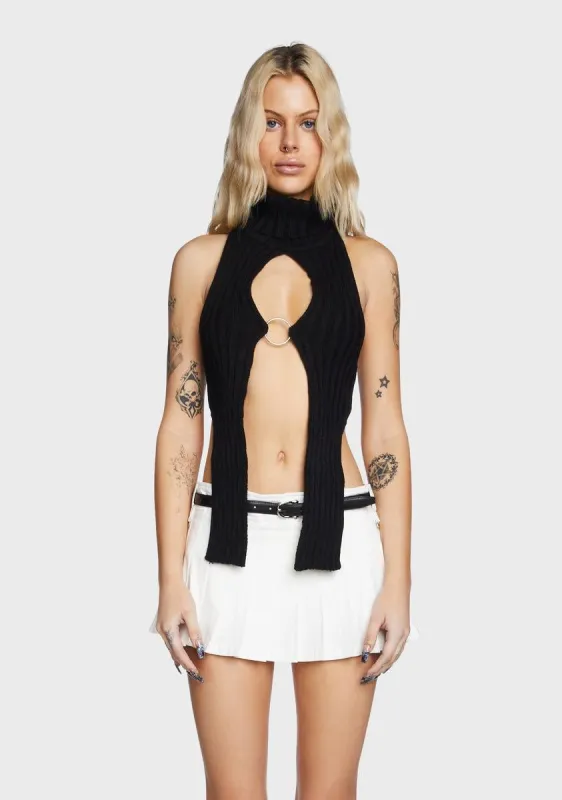 Albani Knit Top - Black sold by Dolls Kill