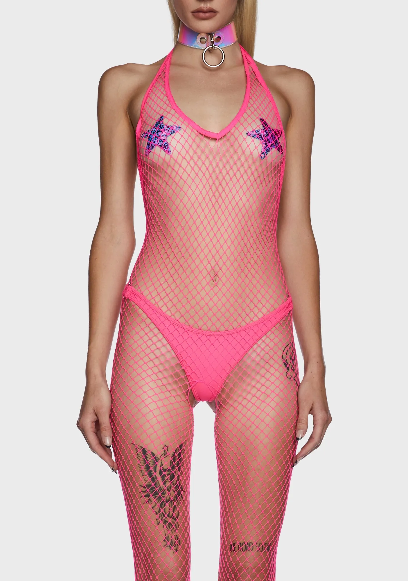 All For Tonight Fishnet Bodystocking - Pink sold by Dolls Kill product image thumbnail 2