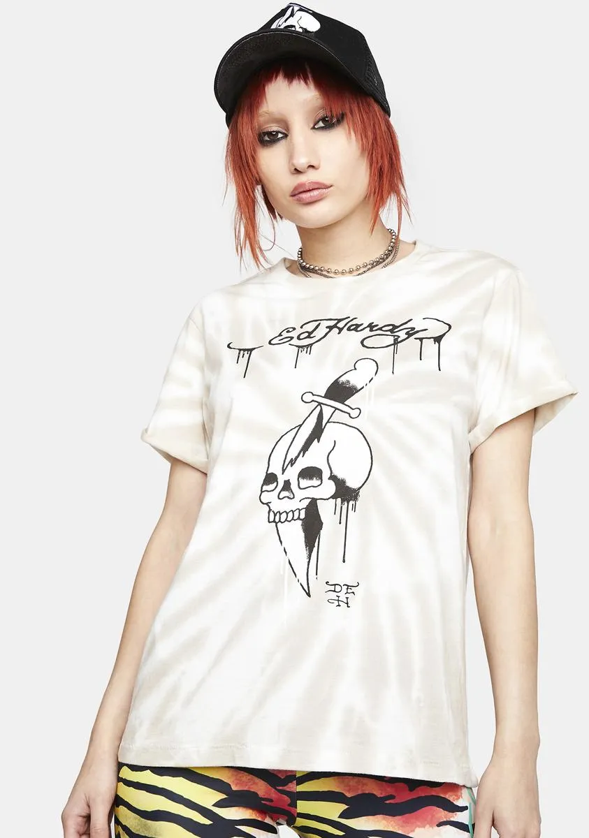 Dagger Skull Tie Dye Graphic Tee sold by Dolls Kill