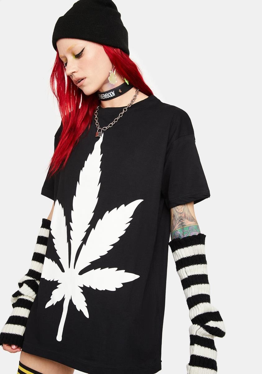 Weed Leaf Oversized Tee sold by Dolls Kill product image thumbnail 2