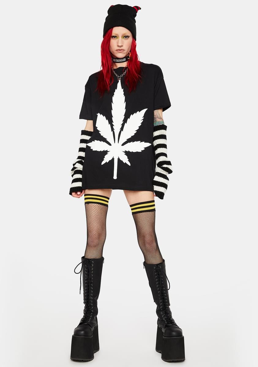 Weed Leaf Oversized Tee sold by Dolls Kill product image thumbnail 3