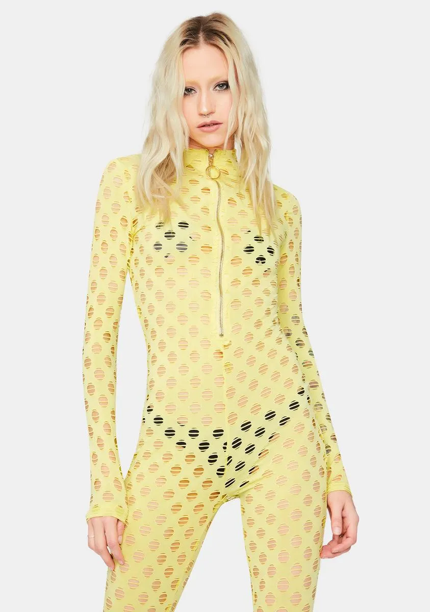 Electric Lavish Lush Fishnet Jumpsuit sold by Dolls Kill