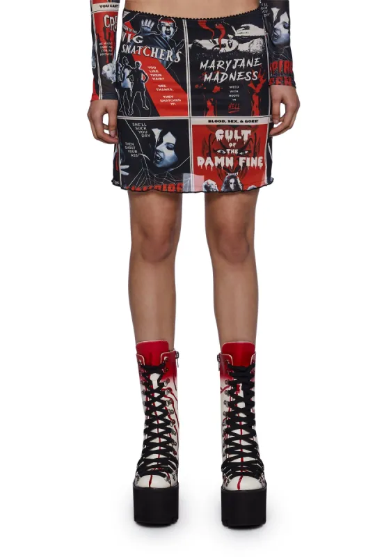 Fears On Film Mesh Skirt sold by Dolls Kill
