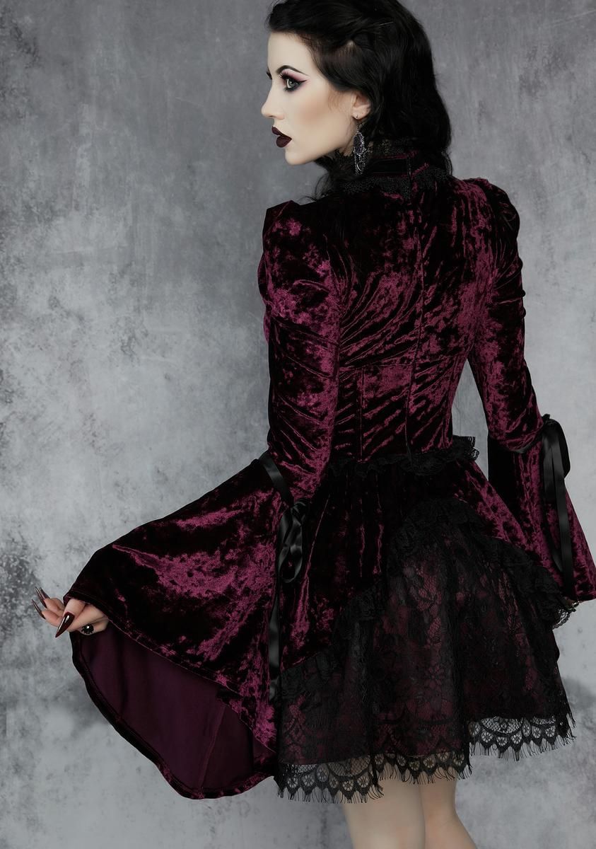 Wine Tempting Enchantress Velvet Dress sold by Dolls Kill product image thumbnail 4