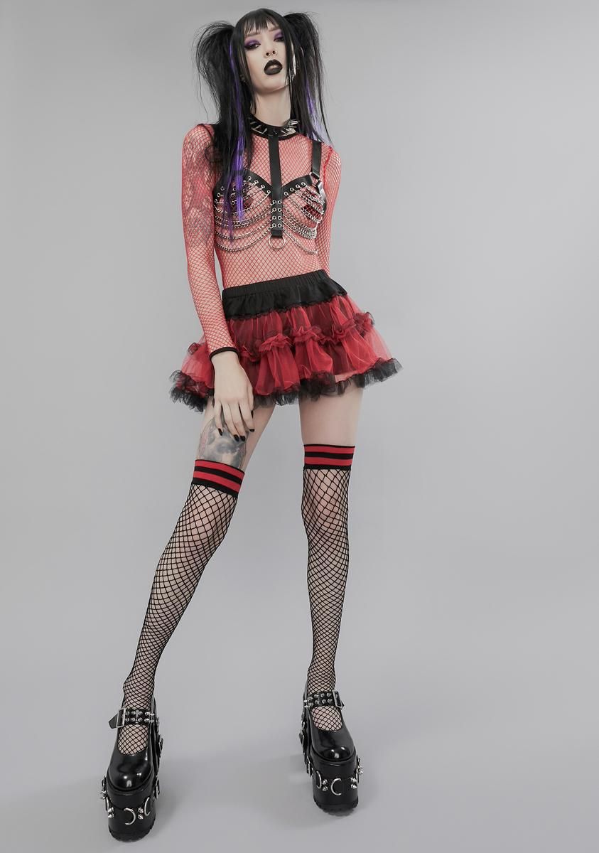 Hellfire Presence Of Evil Fishnet Top sold by Dolls Kill product image thumbnail 3