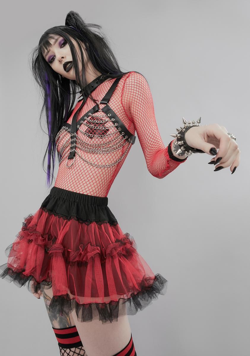 Hellfire Presence Of Evil Fishnet Top sold by Dolls Kill product image thumbnail 2