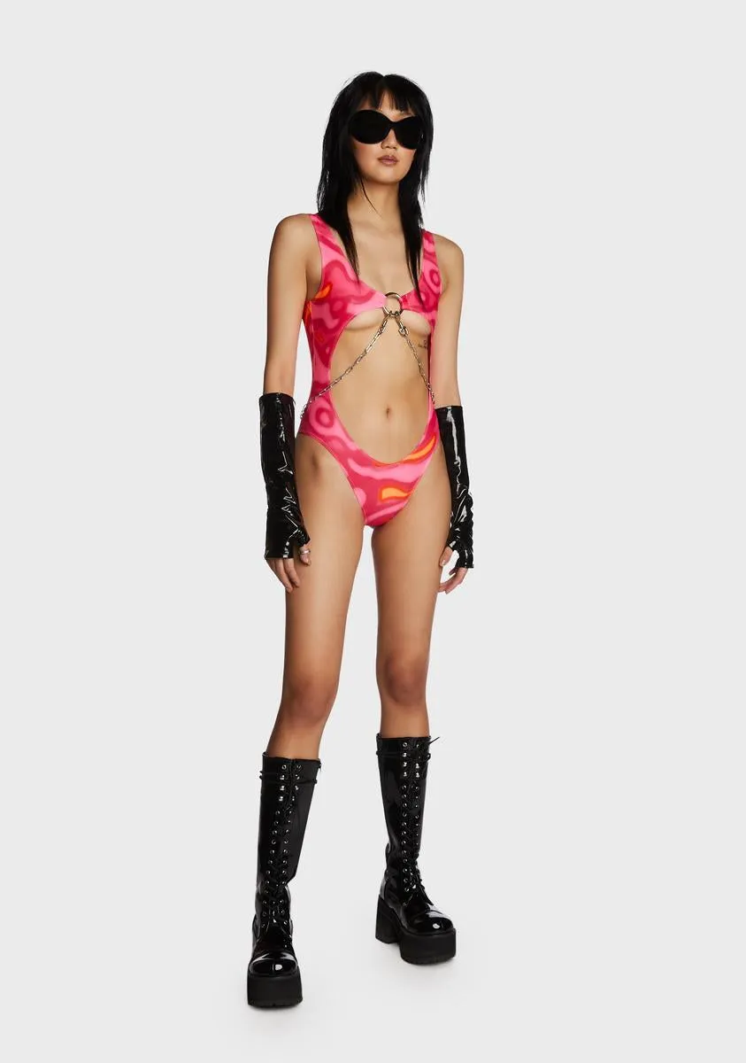 Pink Lava Cut Out Bodysuit sold by Dolls Kill product image thumbnail 5