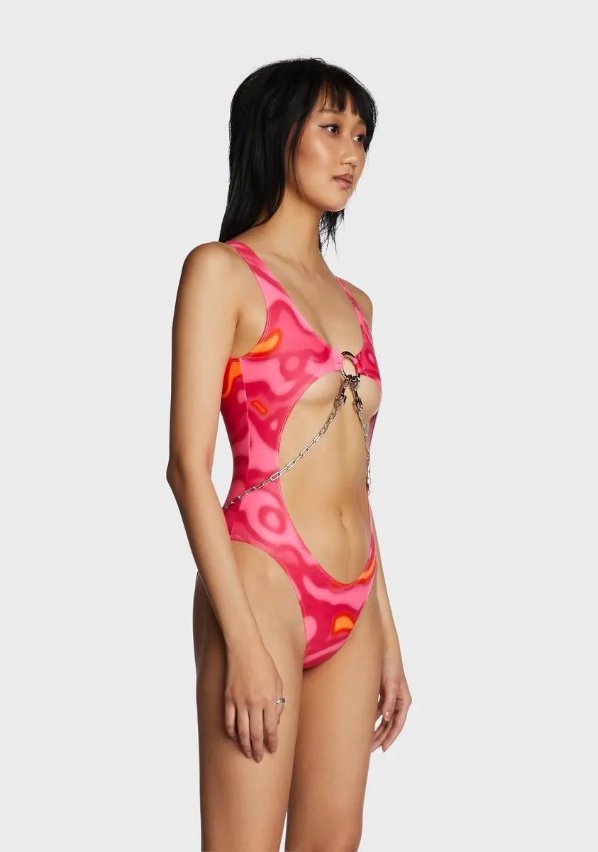 Pink Lava Cut Out Bodysuit sold by Dolls Kill product image thumbnail 3