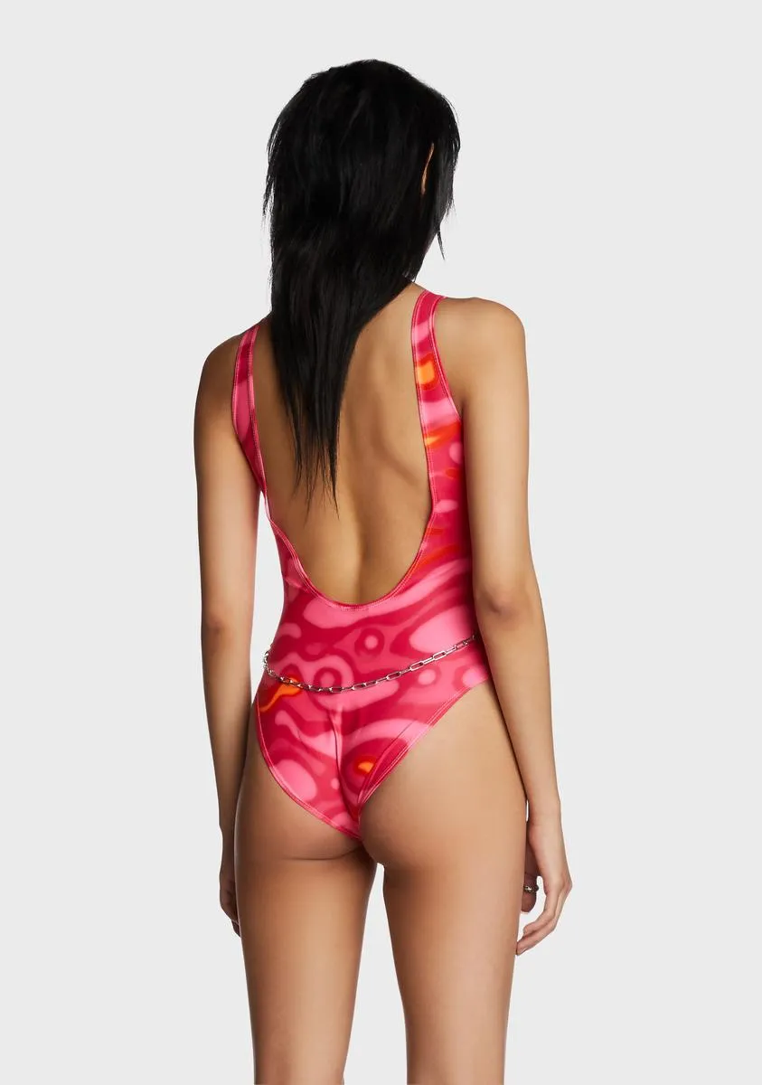 Pink Lava Cut Out Bodysuit sold by Dolls Kill product image thumbnail 4