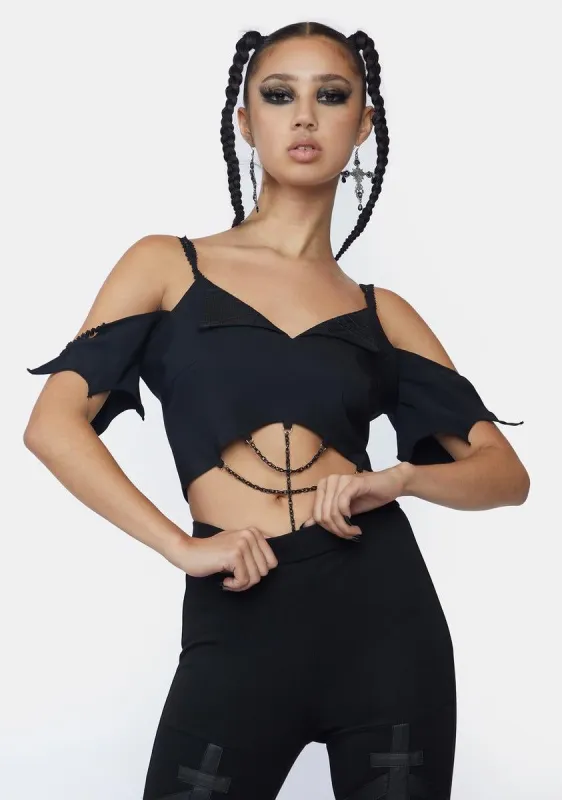 Off The Shoulder Crop Top sold by Dolls Kill