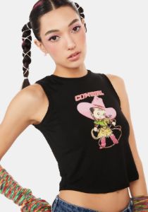 Black Cowgirl Baby Tank sold by Dolls Kill