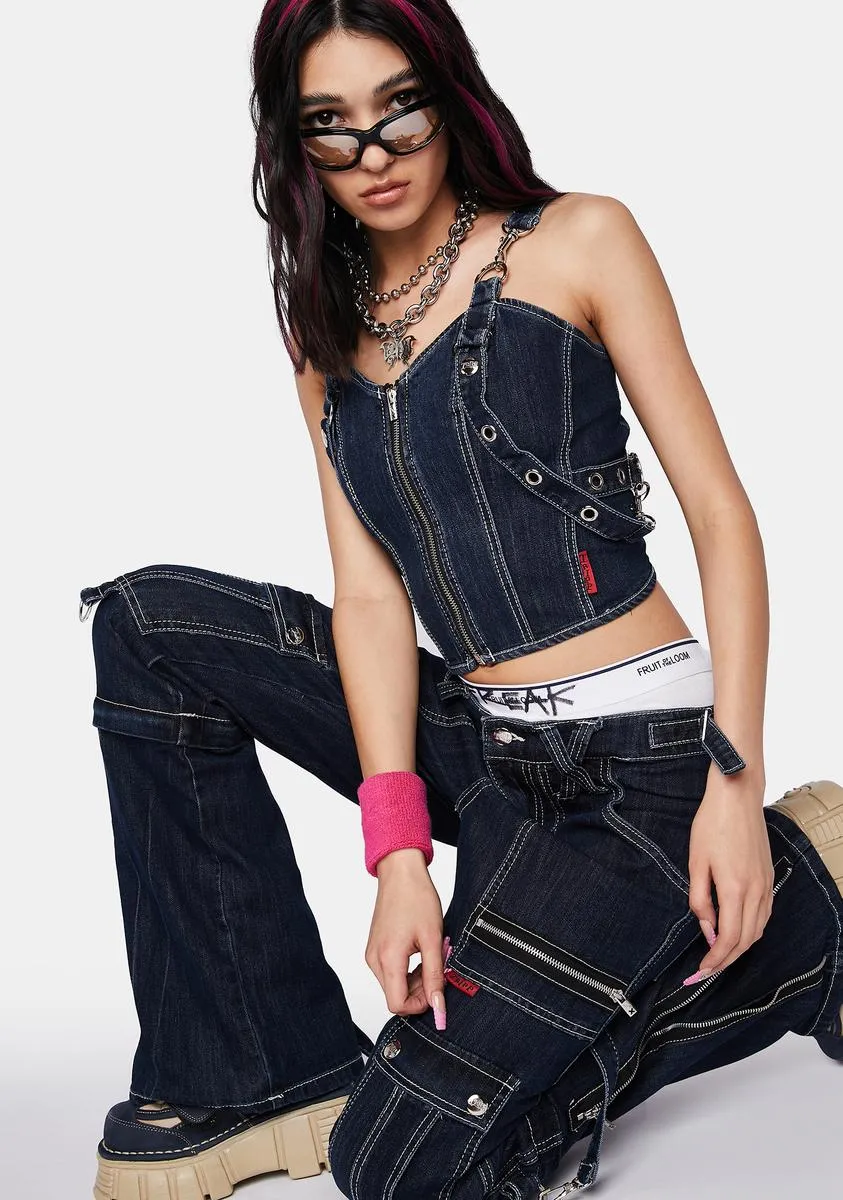 Denim Ever Ready Corset Top sold by Dolls Kill product image thumbnail 2