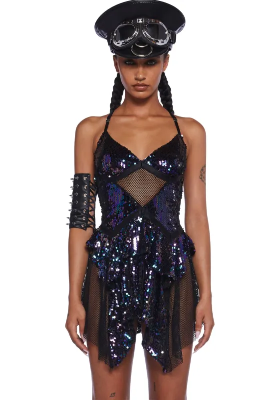 Fantastical Firefly Mini Dress - Black sold by Dolls Kill