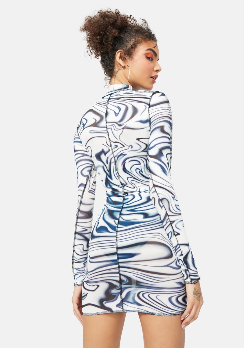 On Your Frequency Mesh Bodycon Dress sold by Dolls Kill product image thumbnail 4