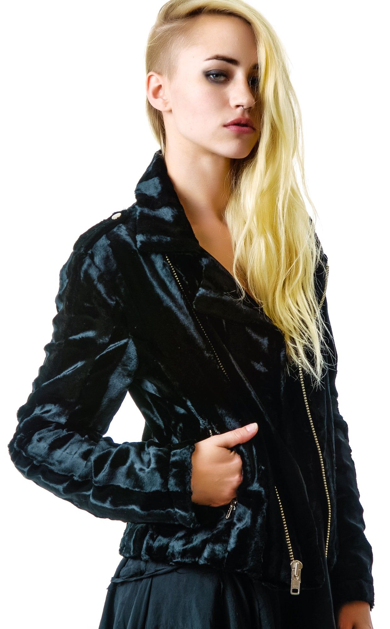 Minx Faux Fur Moto Jacket sold by Dolls Kill product image thumbnail 5