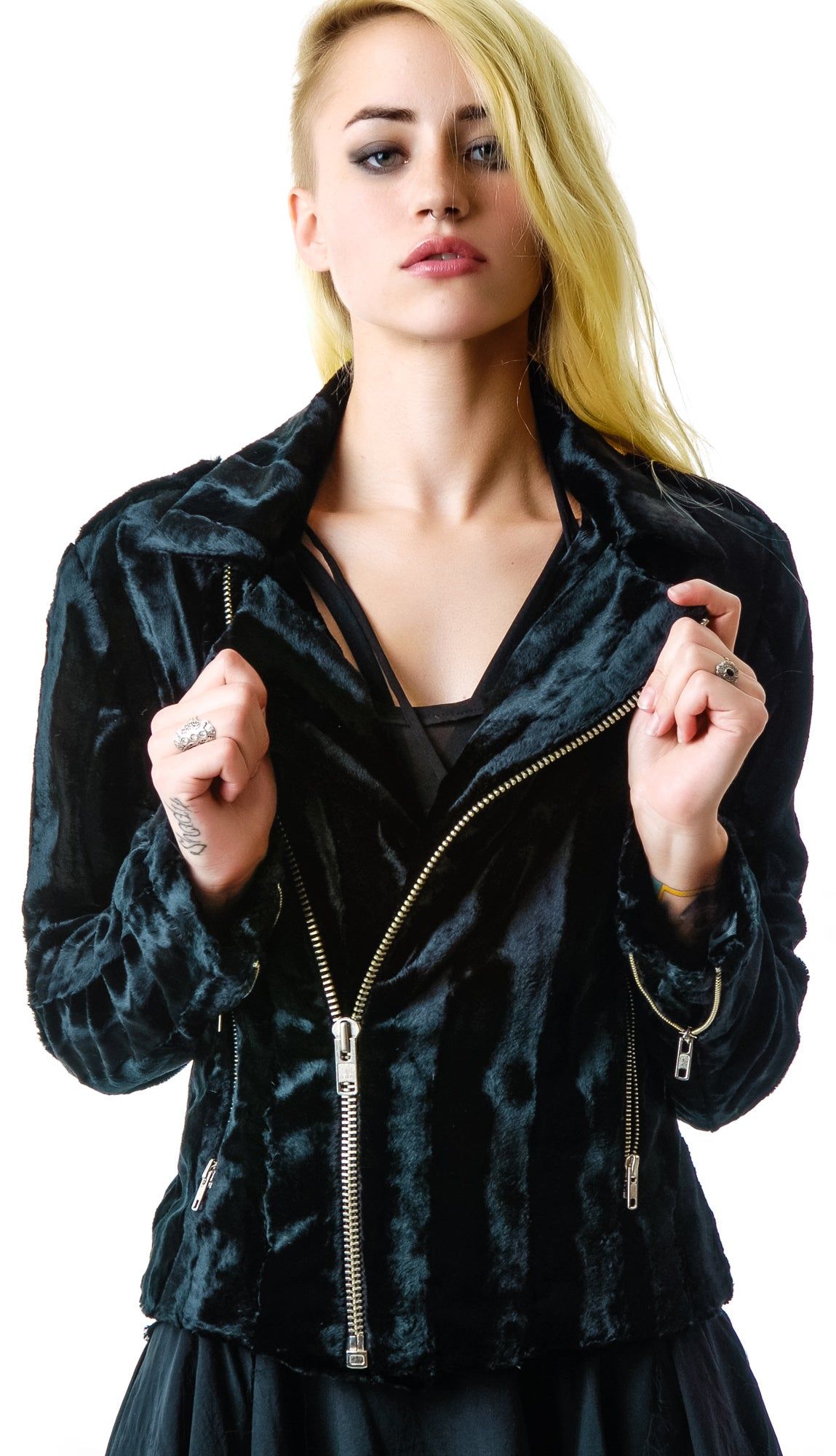 Minx Faux Fur Moto Jacket sold by Dolls Kill product image thumbnail 2