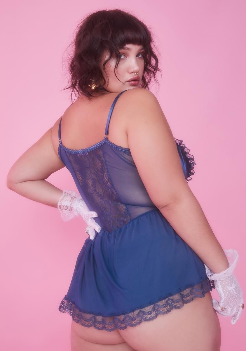 Lux Sapphire Spoiled But Not Rotten Lace Teddy sold by Dolls Kill product image thumbnail 4