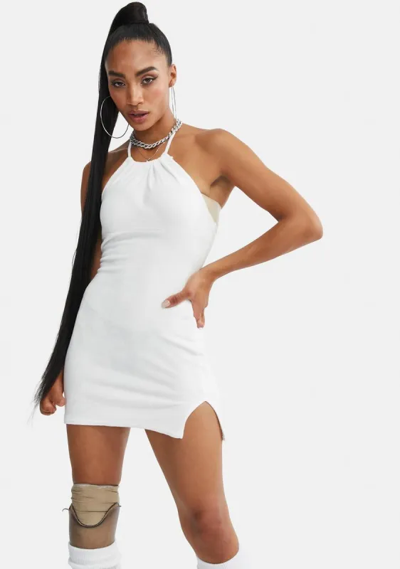 NYC & Me Terrycloth Halter Mini Dress sold by Dolls Kill