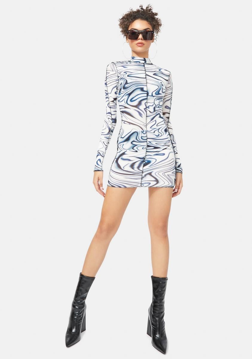 On Your Frequency Mesh Bodycon Dress sold by Dolls Kill product image thumbnail 3