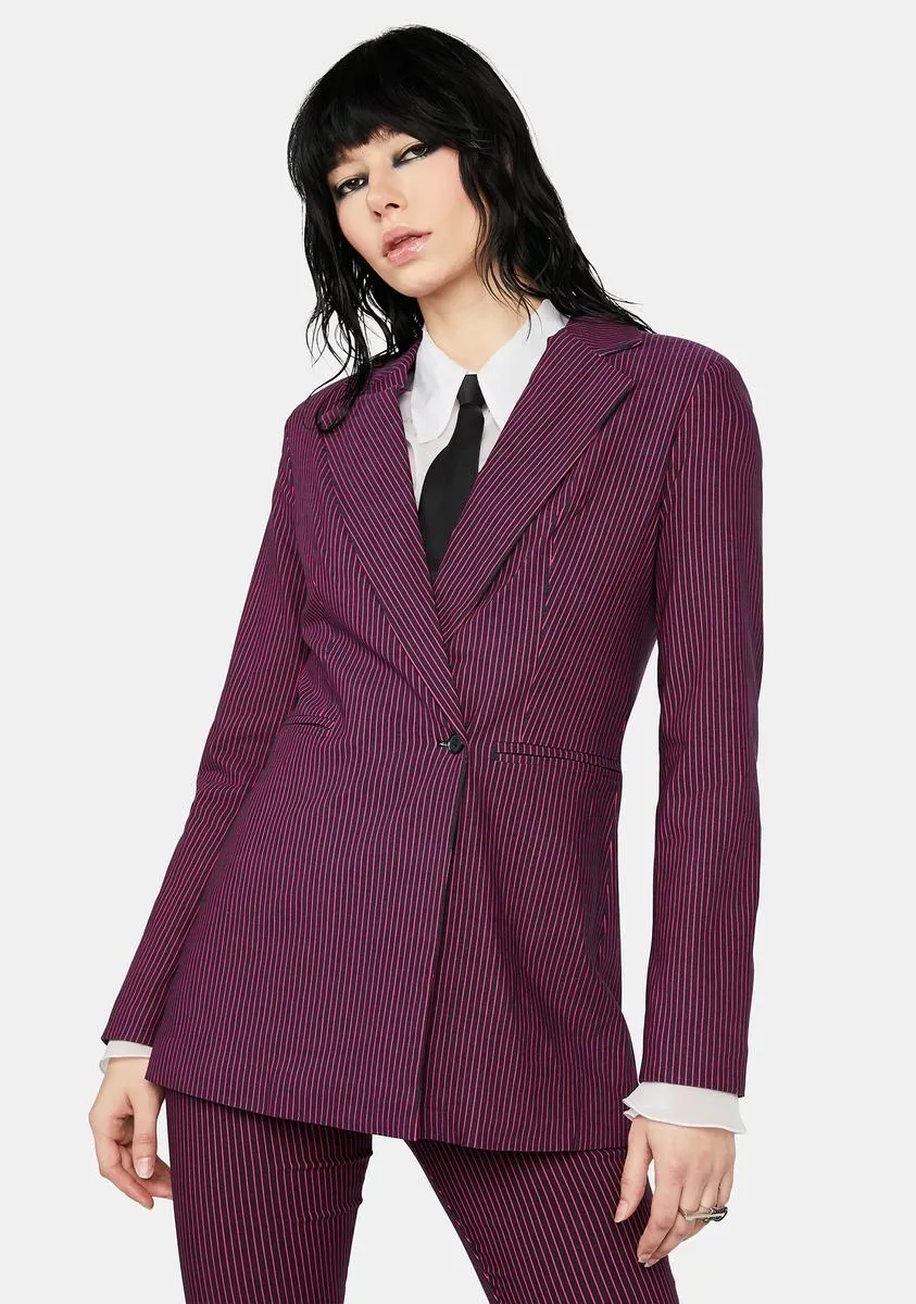 Feeling The Blues Striped Blazer sold by Dolls Kill