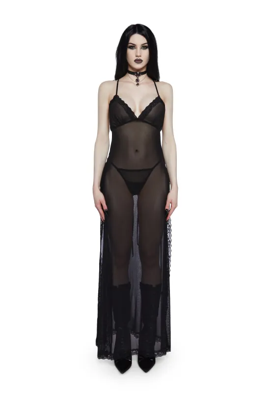 In For The Night Lingerie Maxi Dress sold by Dolls Kill