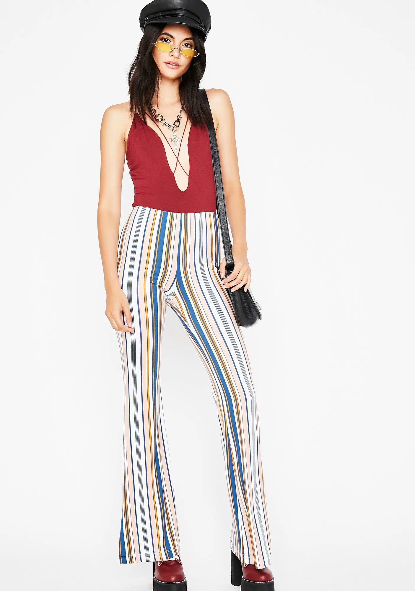 Wine Get It Girl Strappy Bodysuit sold by Dolls Kill product image thumbnail 3