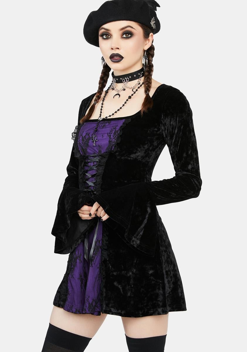 Mourning The Light Velvet Dress - Purple sold by Dolls Kill product image thumbnail 2