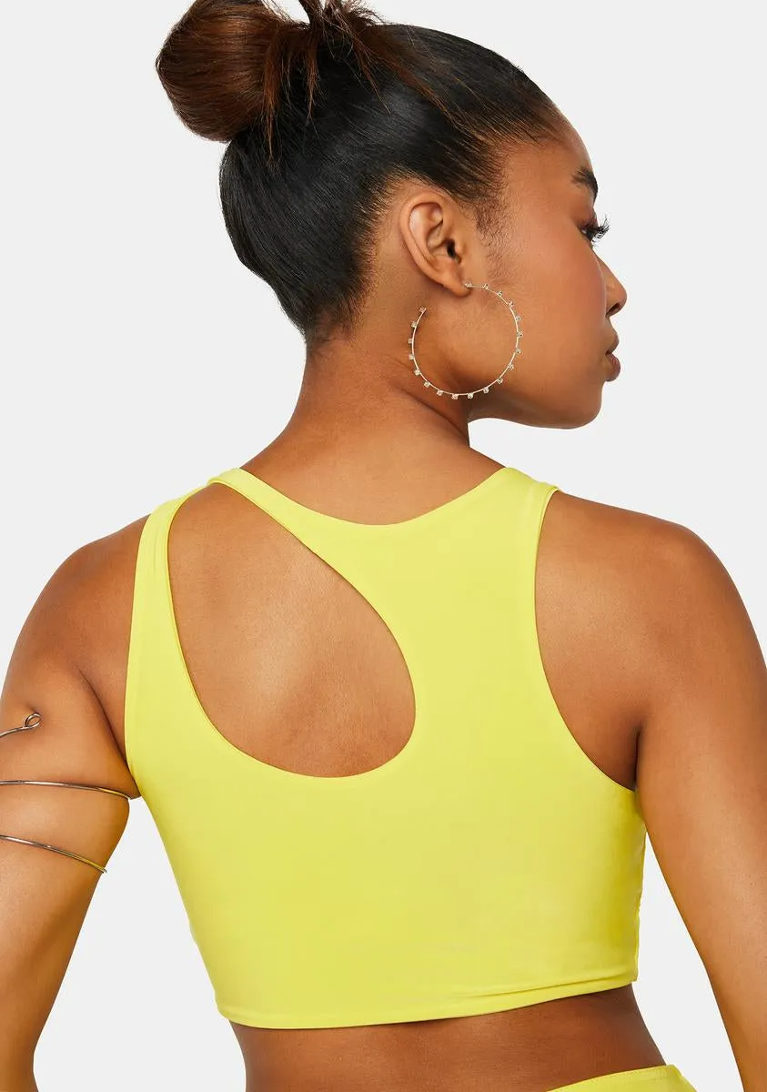Sulphur Yellow Cut-Out Crop Top sold by Dolls Kill product image thumbnail 4