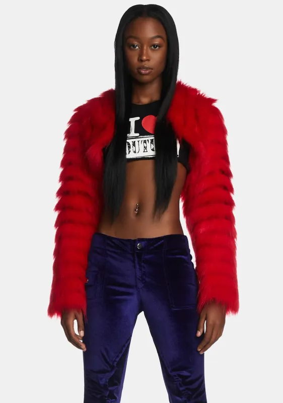 Scarlett Faux Fur Shrug sold by Dolls Kill