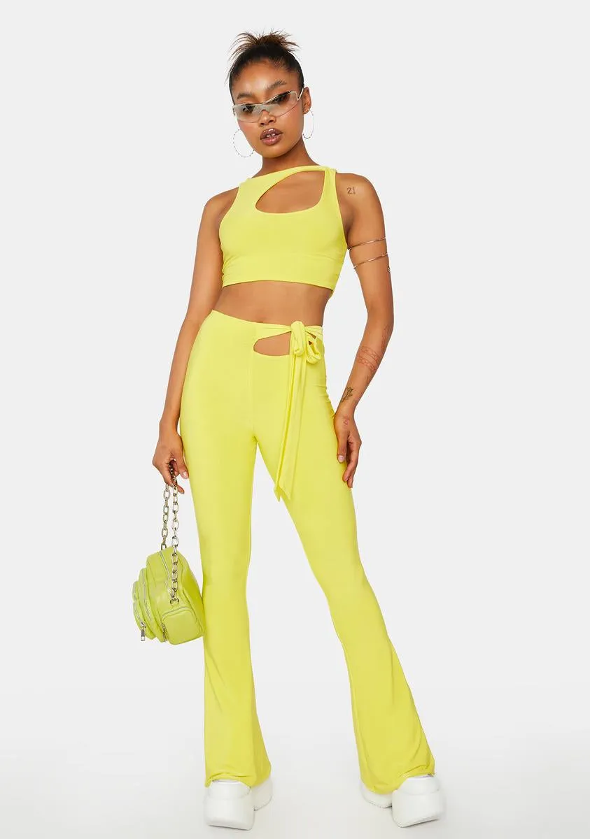 Sulphur Yellow Cut-Out Crop Top sold by Dolls Kill product image thumbnail 2