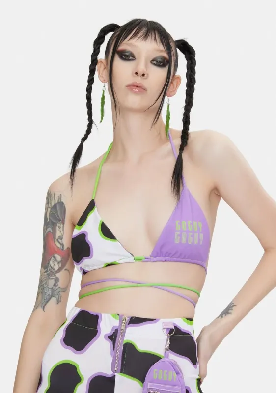 Cow Print Wrap Bralette sold by Dolls Kill