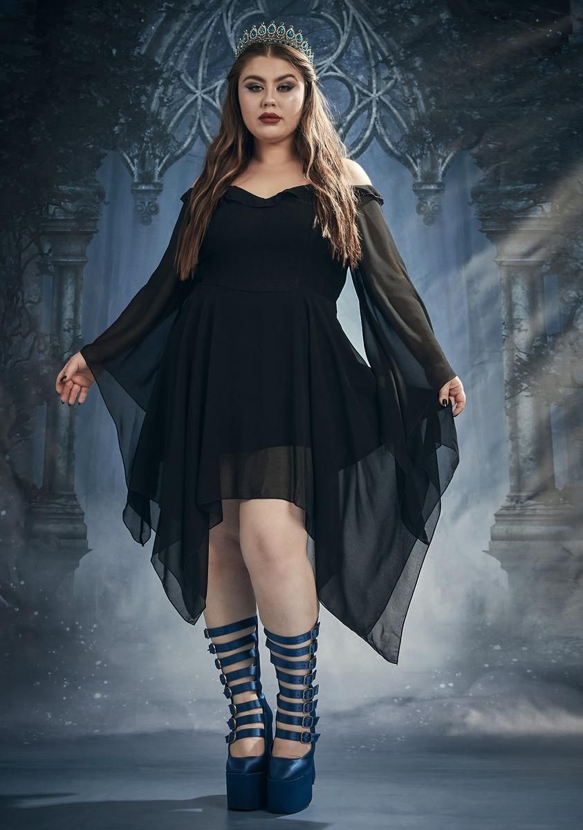 Plus Sinister Sorceress Off The Shoulder Dress sold by Dolls Kill product image thumbnail 2